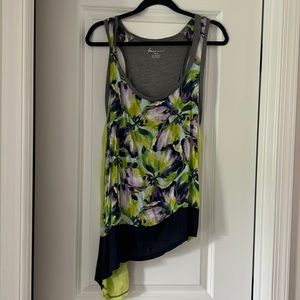 Lane Bryant Tank Top, Grey, Gray Purple, Blue, Navy, Asymmetric Hem, 14/16
